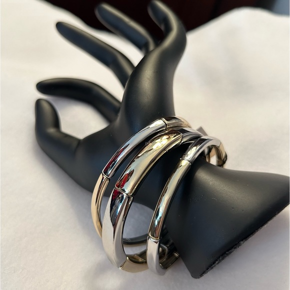 WHBM Stretch Bracelet in Silver and Gold Tones - Picture 1 of 8